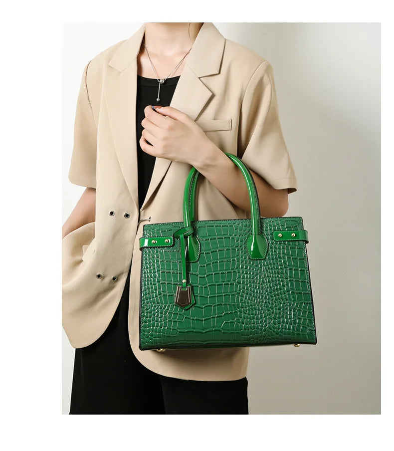 Retro Ladies Three-piece Set Mother-daughter Crossbody Bag Crocodile Pattern Texture Single-shoulder Hand-held Diagonal Bag