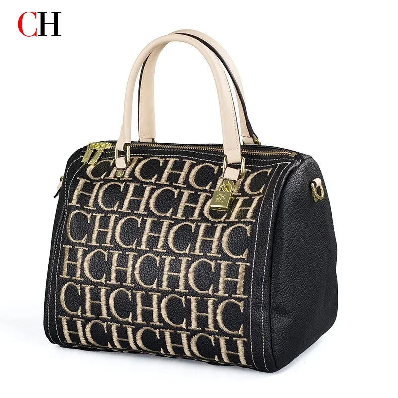 CH Women's Boston Bag Luxury Handbag Large Capacity Tote Bag 2026 New Designer Shoulder Bag for Ladies