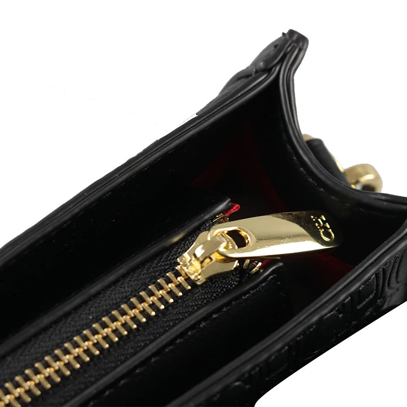 CH Women's Monogram Embossed Crossbody Bag with Scarf Handle & Horsebit Detail Fashion Shoulder Bag for Daily/Party