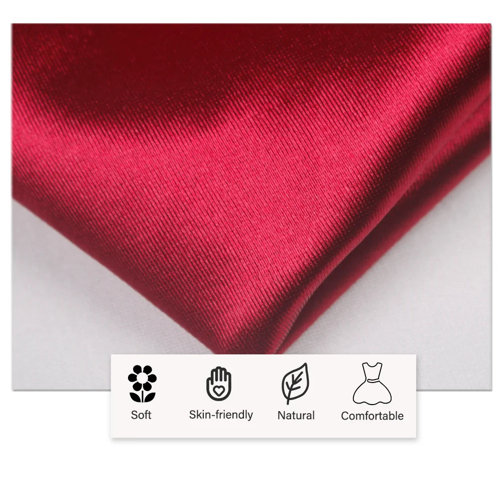 Romagic Burgundy Satin V Neck Evening Gown Bridesmaid Dresses Spaghetti Strap Floor Length Padded Stretchy Wedding Party Dress