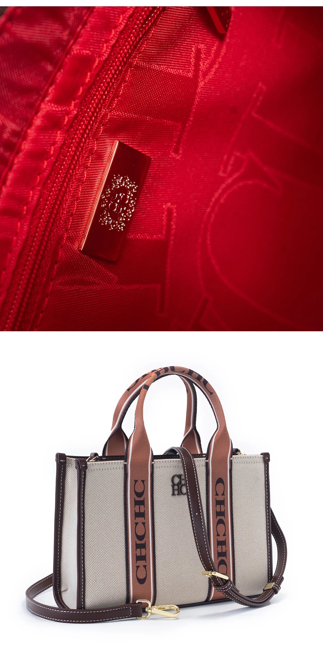 CH Brand Women's Handbag High Quality PU Material Fashion Boutique Brand Logo Women's Commuter Shoulder Bag