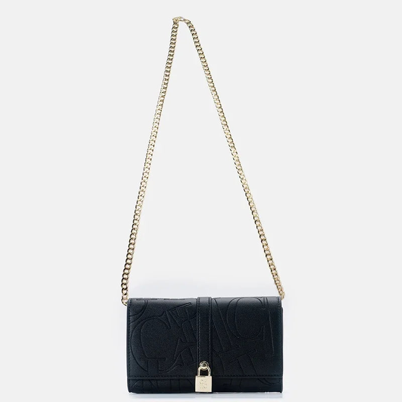 CH Chain Bag PU Material Solid Color Big Letter Print High Quality Lock Design Women's 2025 Designer New Shoulder Bag