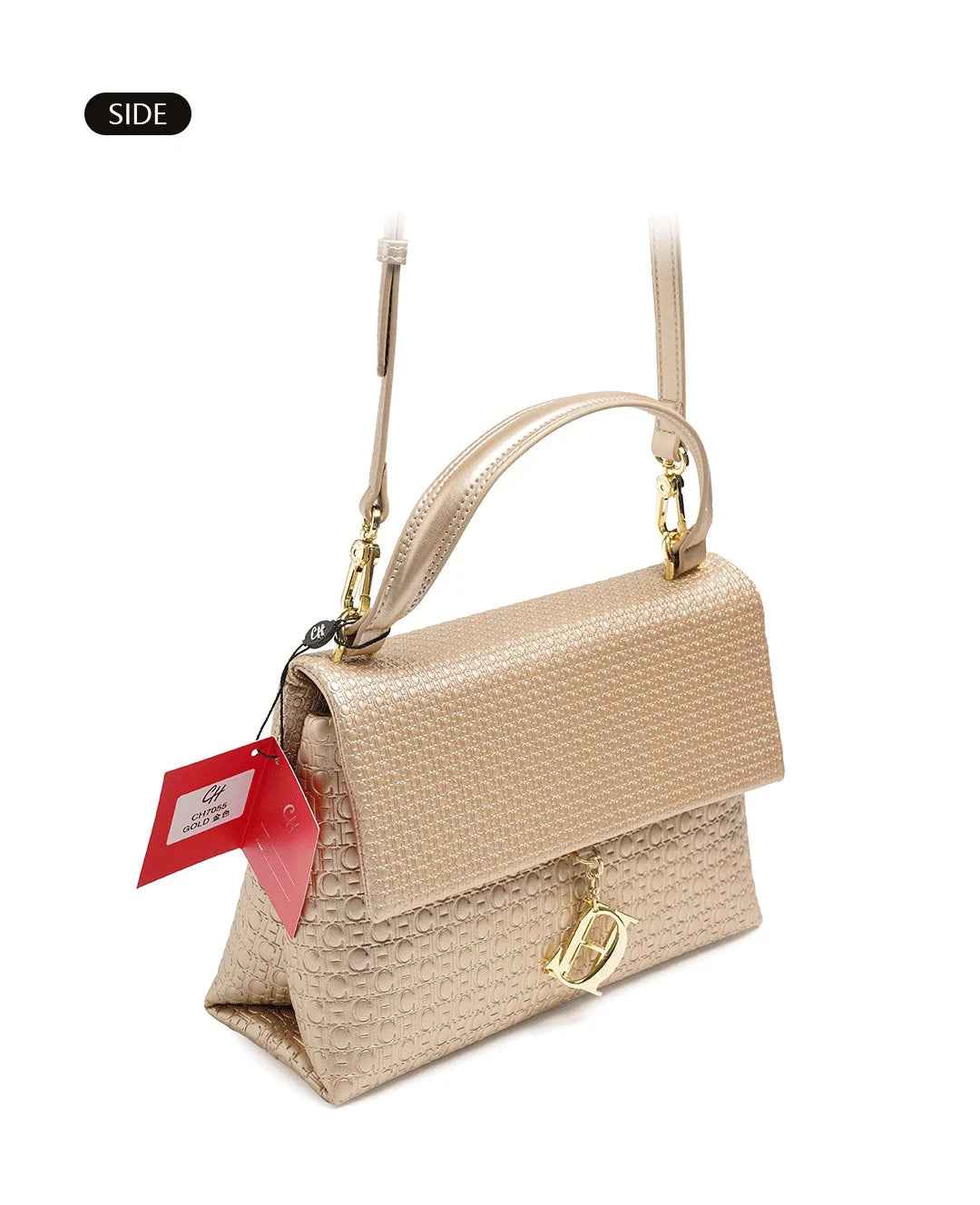 CH Lightweight PU+TPU Handbag 28x12x9cm, 5 Color Zipper Compartment Purse, Compact Tote Bag for Phone & Wallet
