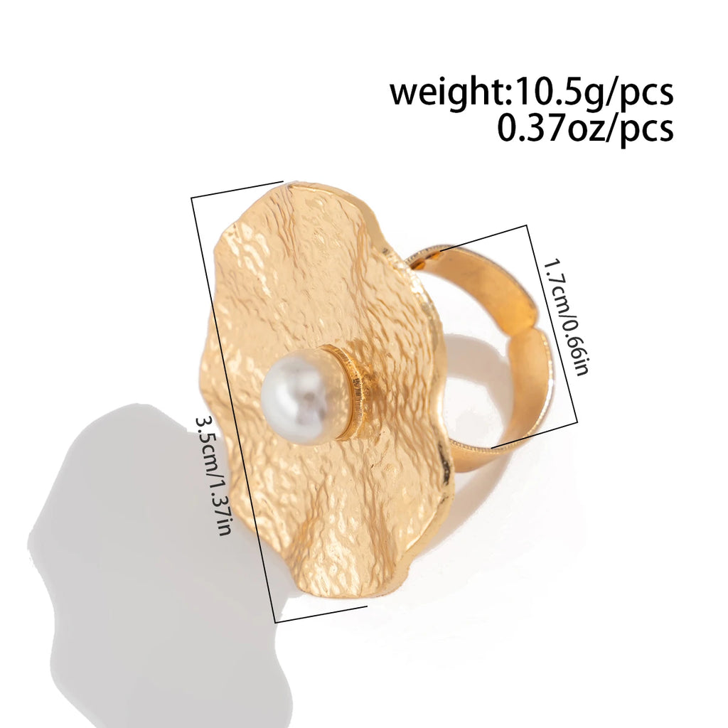 Salircon Exaggerated Vintage Big Starfish Moon Flower Ring for Women Trend Personality Metal Punk Party Finger Ring Jewelry