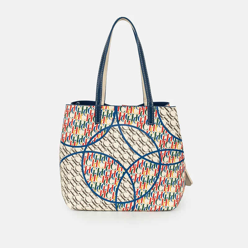 CH Tote Bag for Women Luxury Handbag New Colorful Letter Print Large Capacity Shoulder Bag Casual Shopper Bag with Lock