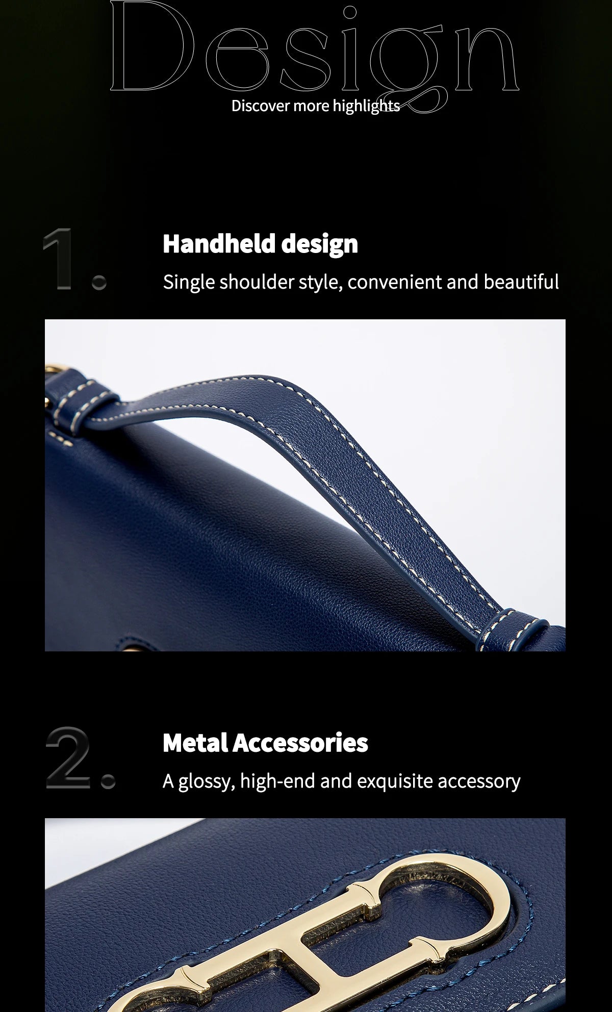 CH Women's Classic Retro Fashion Shoulder Bag Light Luxury Popular Classic Models Large Capacity Brand Logo Buckle Crossbody Bag