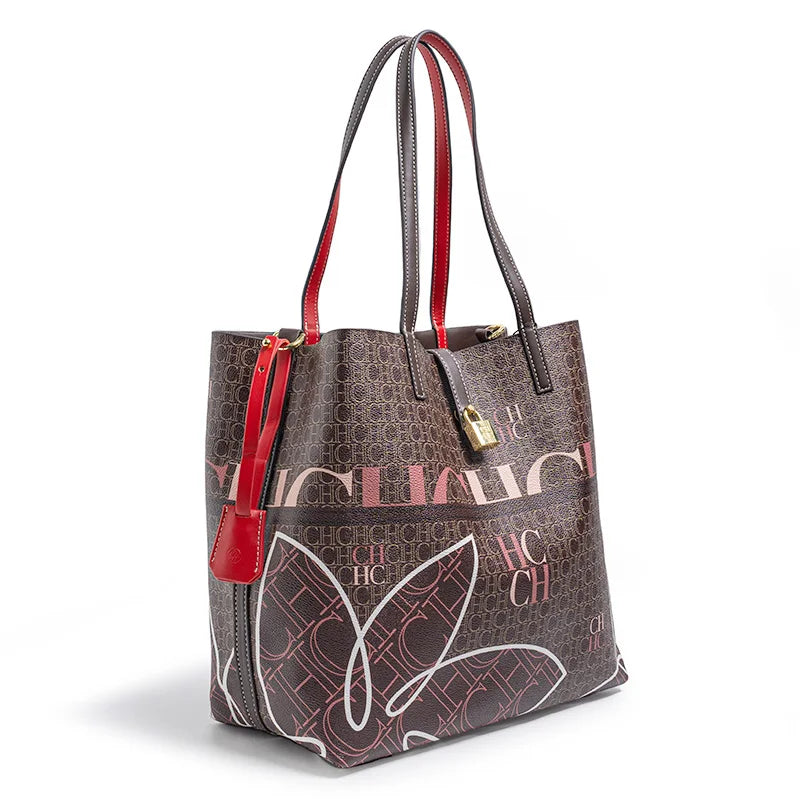 CH Simple Atmosphere Style Women's Handbag Fashion Women's Handbag Unique Print Design Women's Large Capacity Commuter Bag