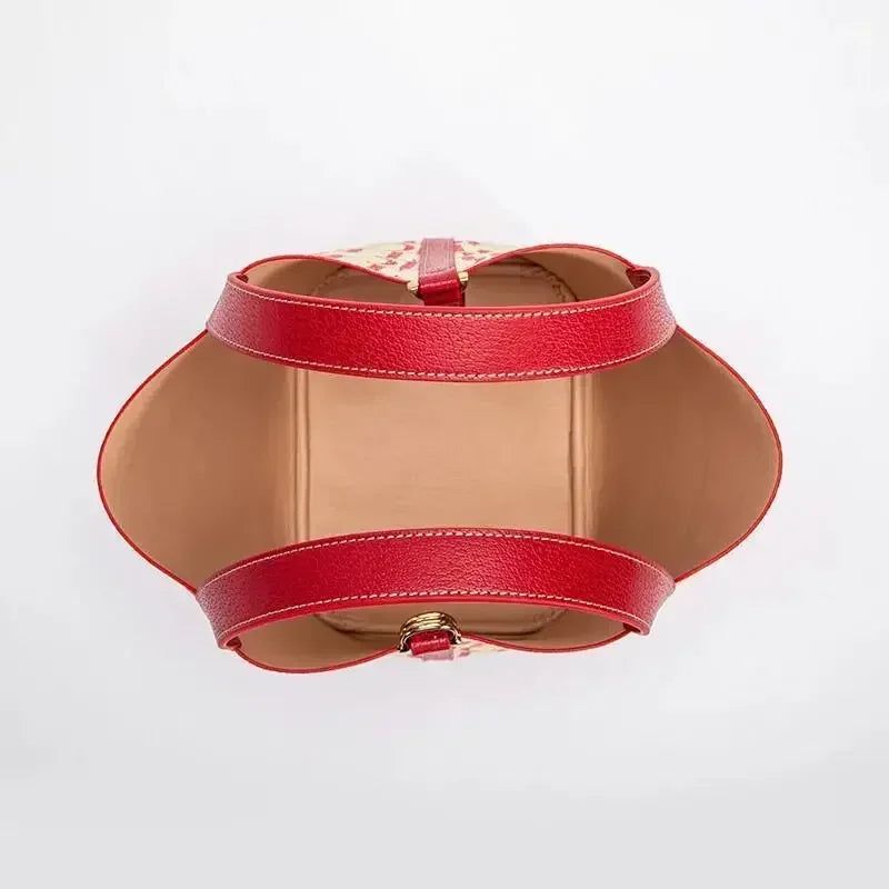 CH Tote Bag For Women Luxury Monogram Leather Handbag Fashion Top Handle Bag Elegant Lock Bucket Bag For Daily Commute