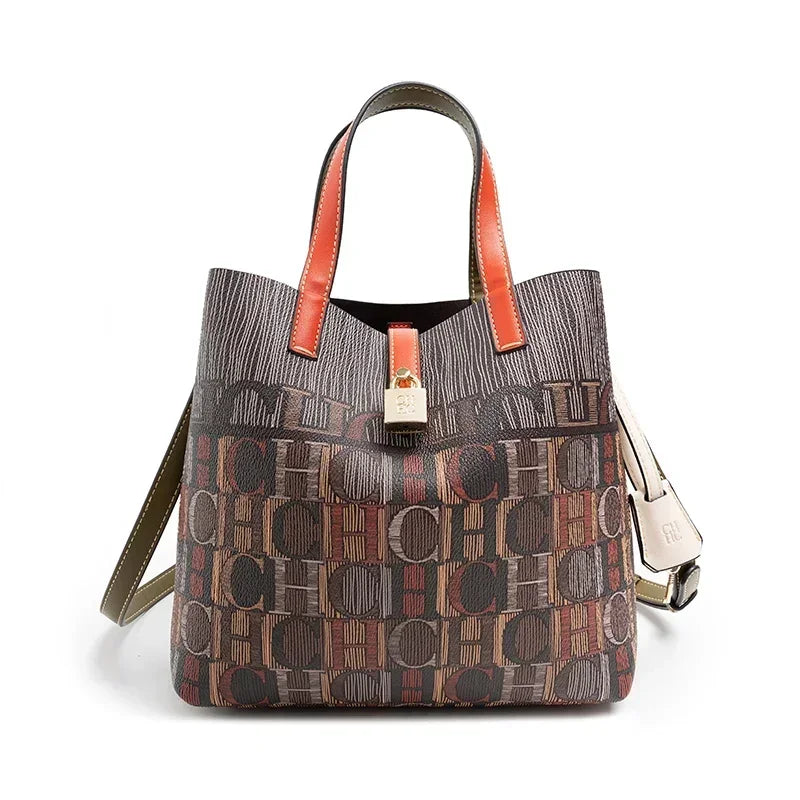 Women's Shoulder Large Capacity Bag Exquisite Flower Printed Women's Leather Bag Fashion Design New 2025 Women's Handbag Printed