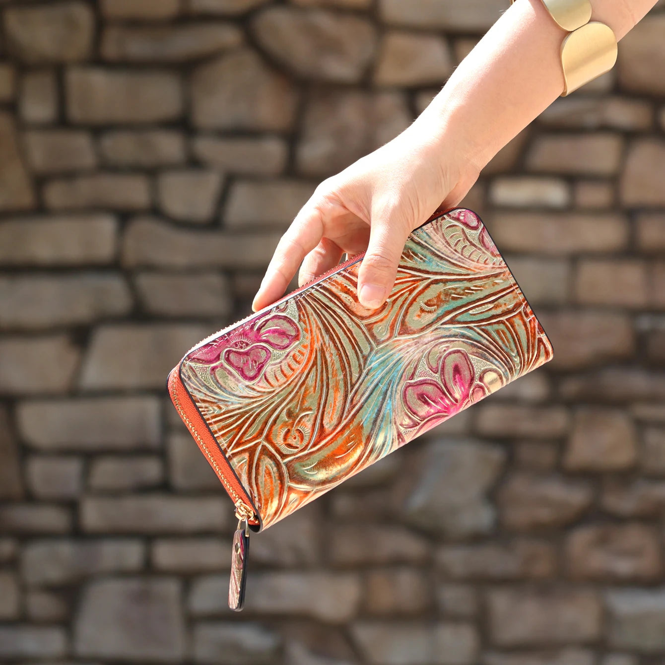 Wallet Women Large Capacity Card Holder Purse Floral Womens Leather Wallets Long Female Coin Purse Evening Clutch Bag