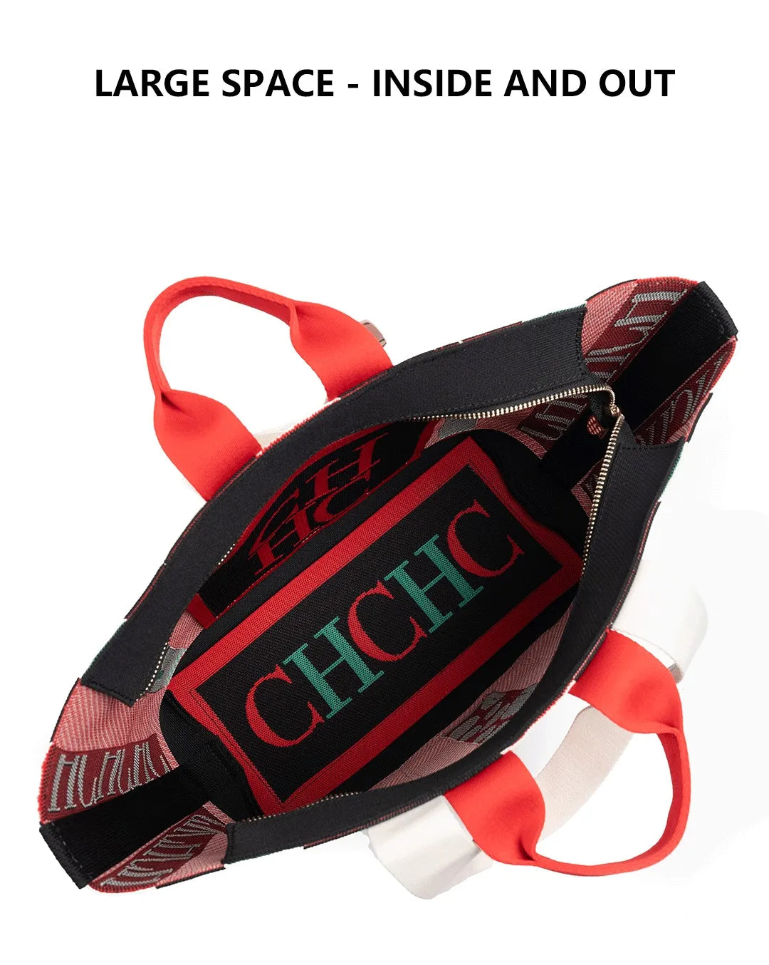 CH Classic Ladies Crossbody Bag Large Capacity Commuter Style Ladies Tote Bag Simple Stripe Design Ladies Shoulder Bag Letters