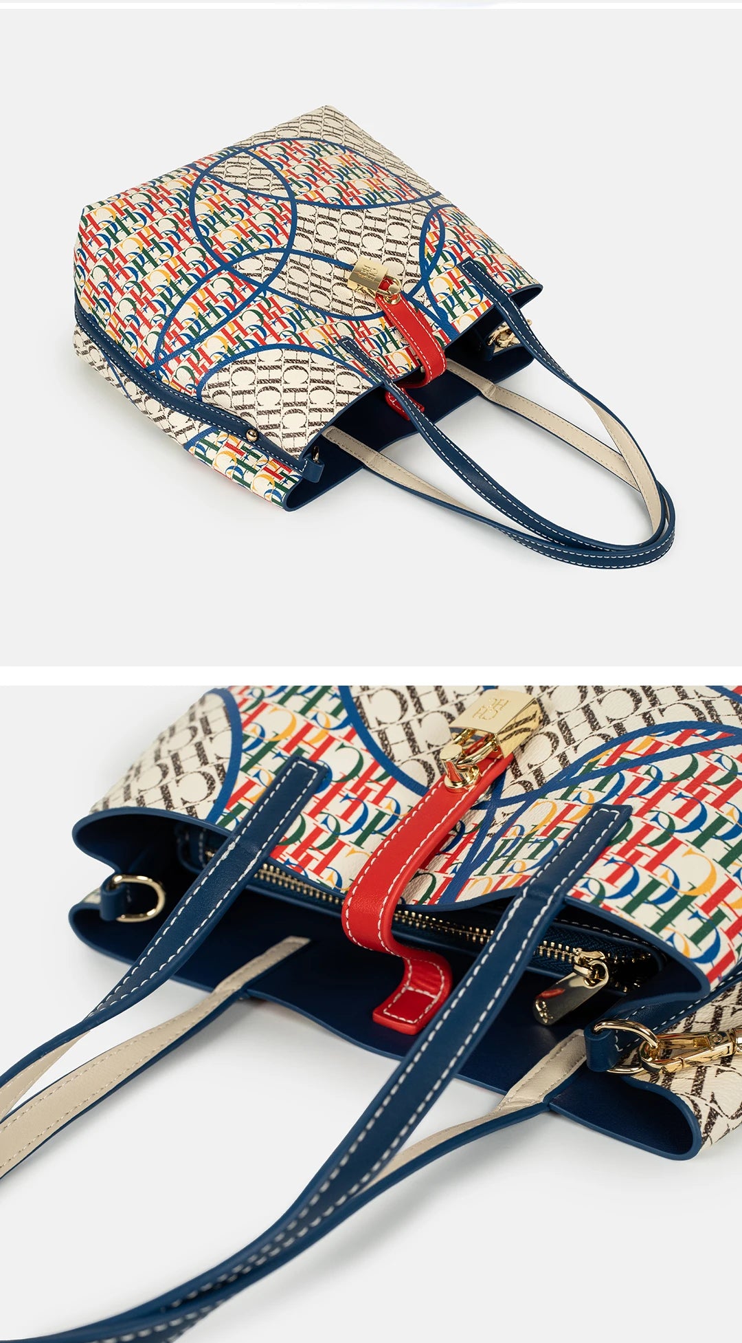 CH Tote Bag for Women Luxury Handbag New Colorful Letter Print Large Capacity Shoulder Bag Casual Shopper Bag with Lock