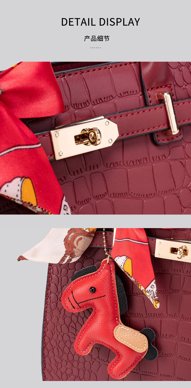 large-capacity multi-functional crossbody bag, PU leather
