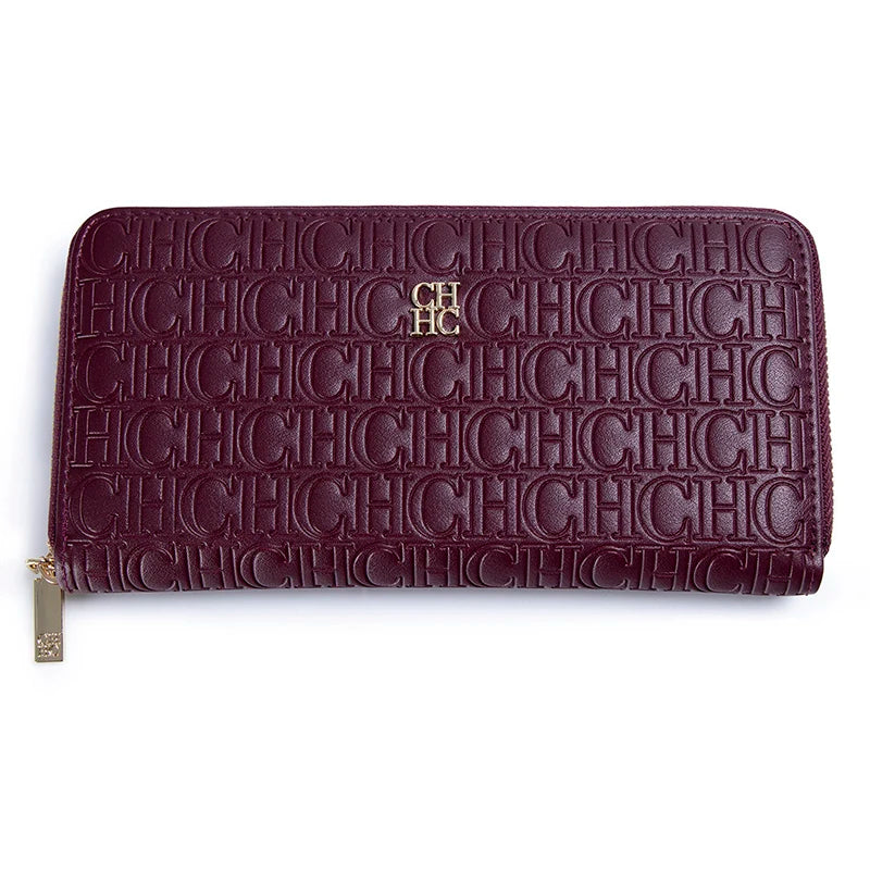 CH Women's Luxury Handbags Compact Wallet Minimalist Design with Embossed Initials Women's Coin Purse Portable Leather Wallet