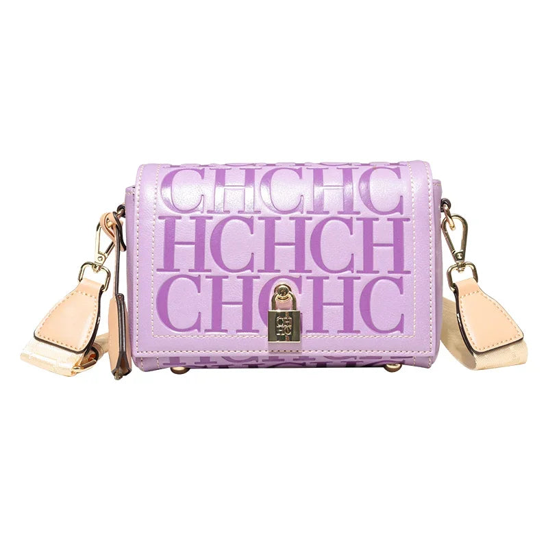 Fashion Design Model Metal Accessories Buckle Women's Shoulder Bag Luxury Brand 2025 New Fashion Solid Colour Printed Head Bag
