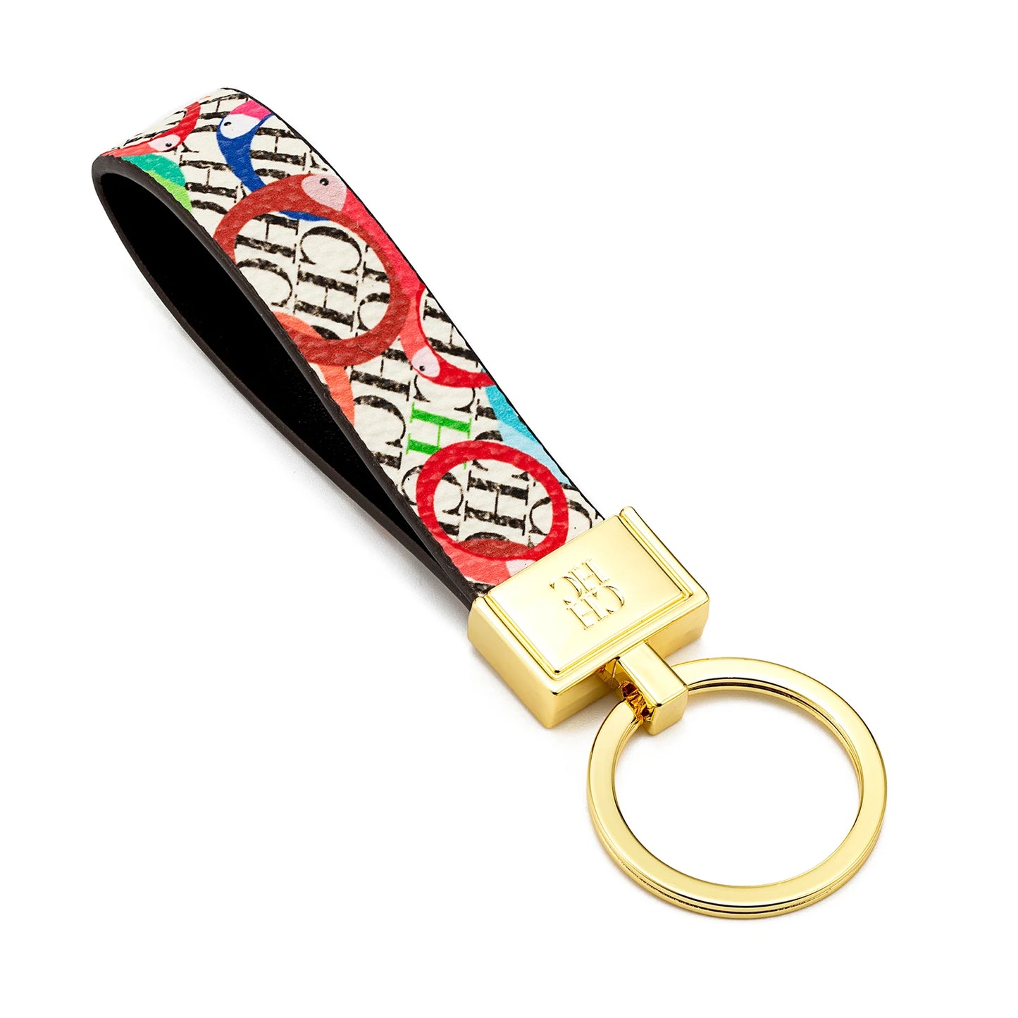 CH Niche High-end Keychain Leather Keychain Unique Printing Design Fashion Keychain Simple and Exquisite Style Gifts