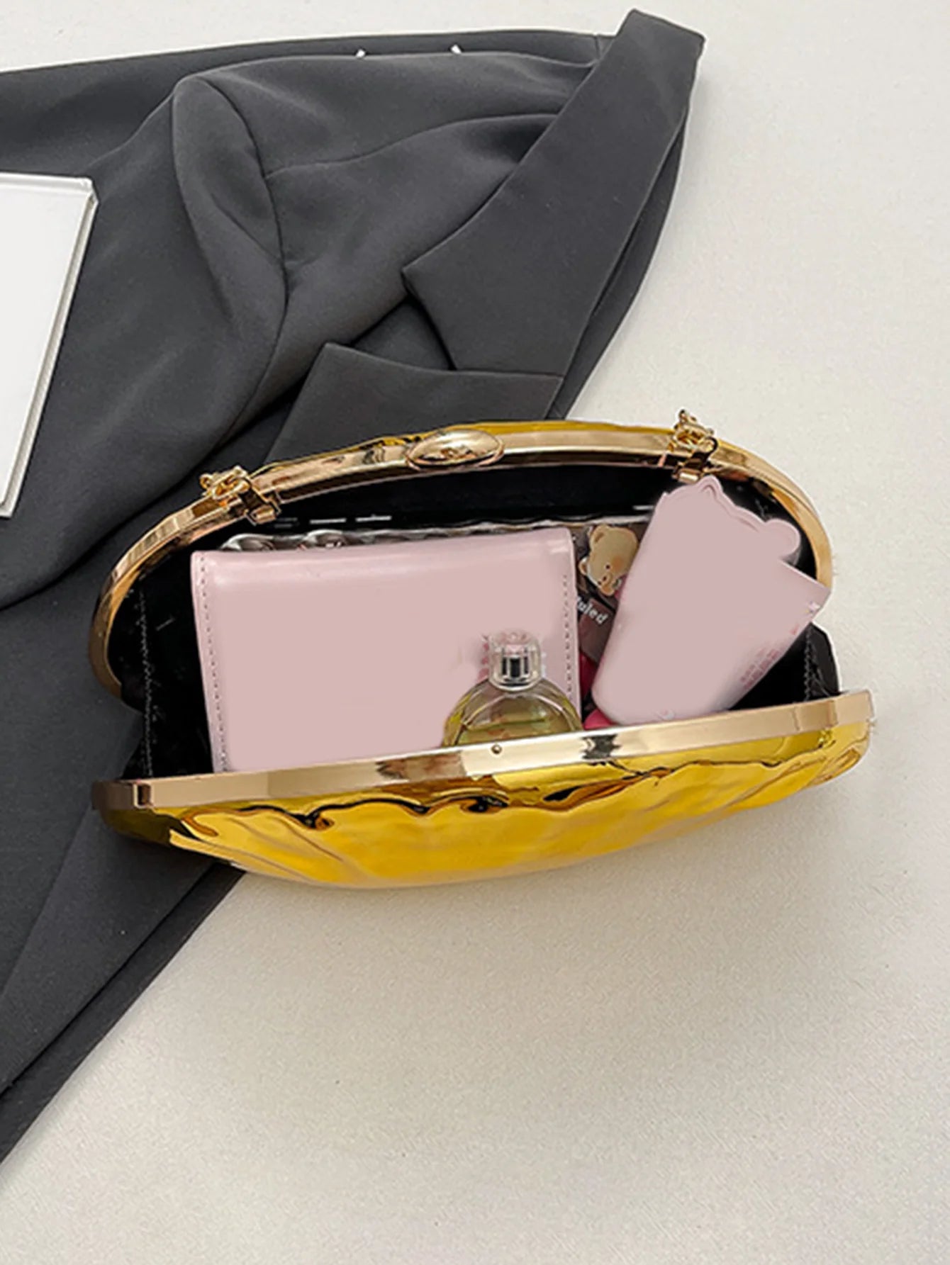 Shell Shaped Dinner Handbag Fashion Acrylic Chain Clutch Large Capacity Wallet New Banquet Party Women's Crossbody Shoulder Bag