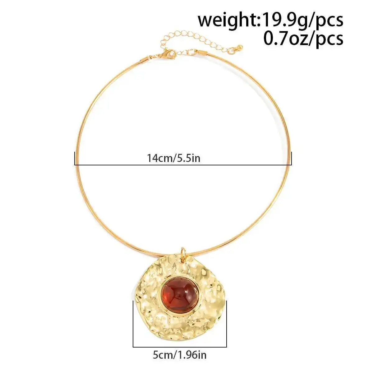KunJoe Elegant Circle Torques Choker Necklace for Women Vintage Resin Round Pendant Necklace 2026 Fashion Jewelry on the Neck