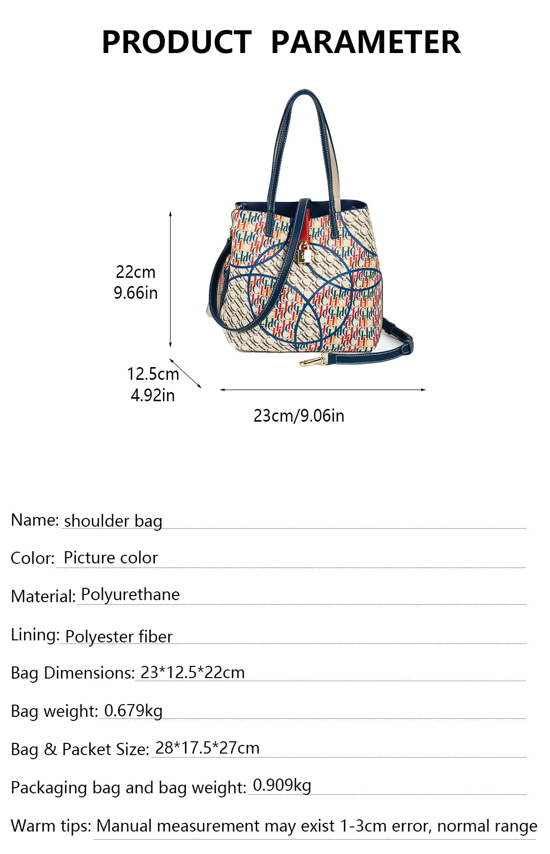 CH Tote Bag for Women Luxury Handbag New Colorful Letter Print Large Capacity Shoulder Bag Casual Shopper Bag with Lock