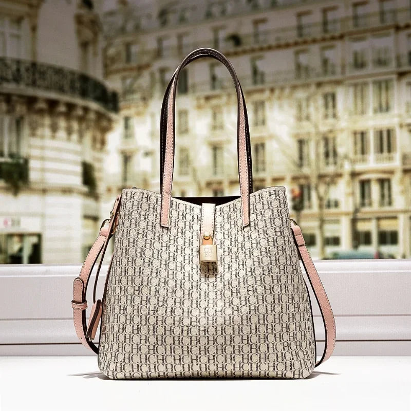 Premium Versatile PU Leather Crossbody Bag Ladies Large Capacity Daily Commuter Tote Bag Letter Print Design Ladies Fashion