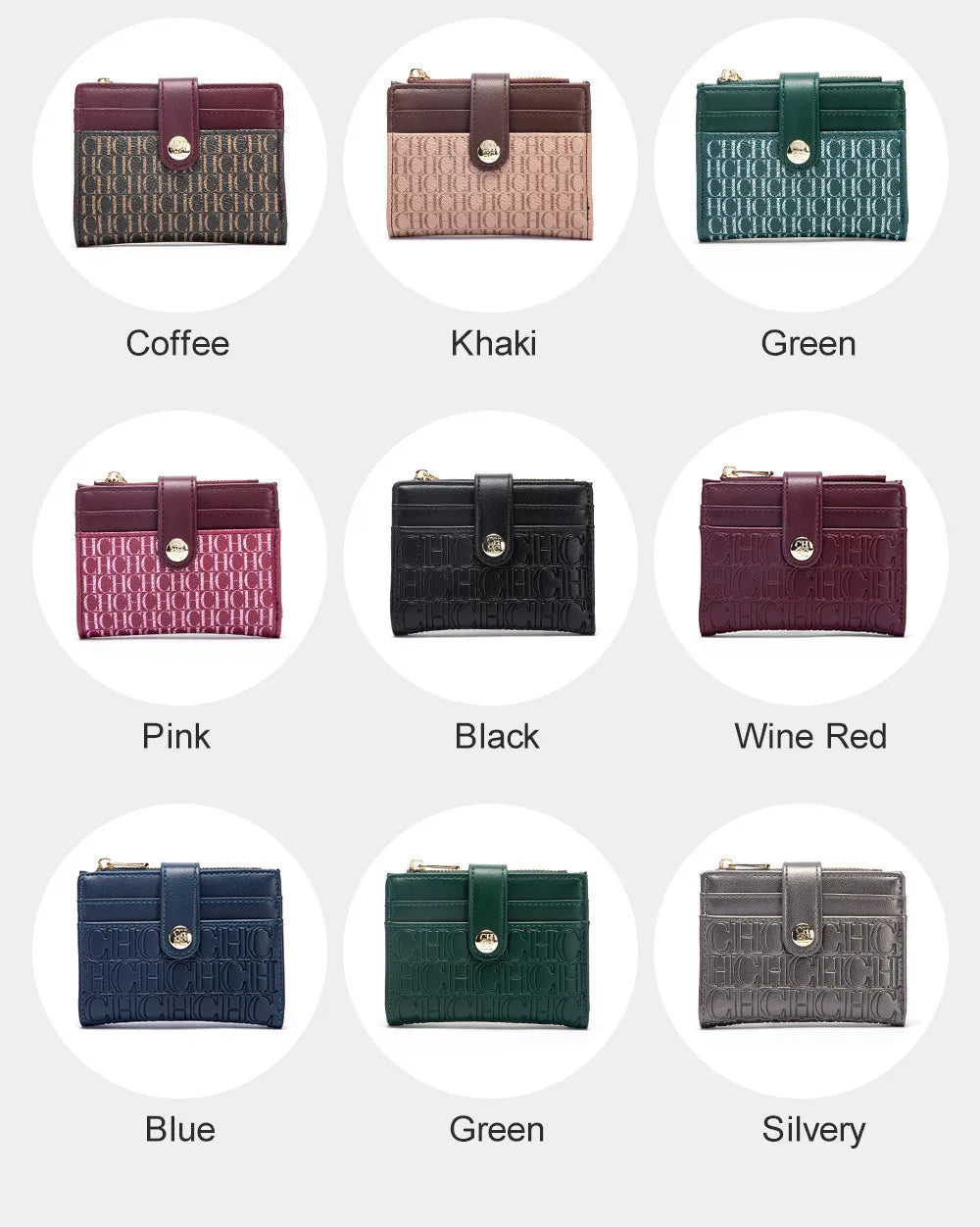 CH New Classic Folding Money Clip Compact Lightweight Luxury Brand Design Sense Letter Decoration Card Bag Women Zero Wallet