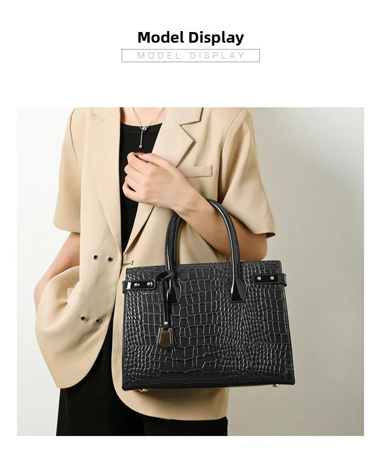 Retro Ladies Three-piece Set Mother-daughter Crossbody Bag Crocodile Pattern Texture Single-shoulder Hand-held Diagonal Bag