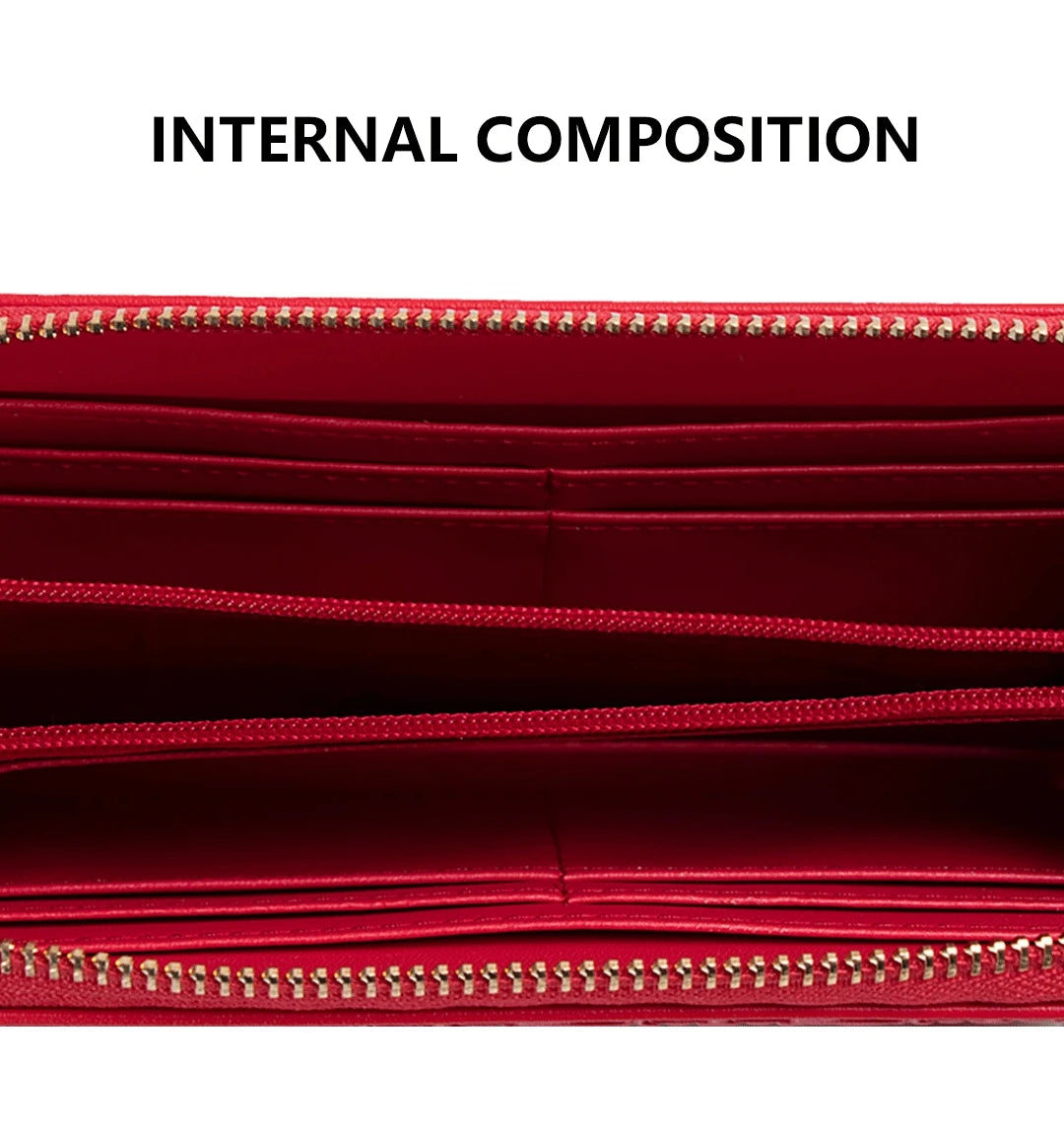 CH Women's Luxury Handbags Compact Wallet Minimalist Design with Embossed Initials Women's Coin Purse Portable Leather Wallet