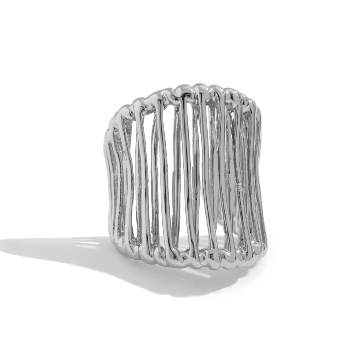 Salircon Vintage Exquisite Big Flower Butterfly Ring for Women Irregular Geometric Metal Finger Ring Female Jewelry Gift