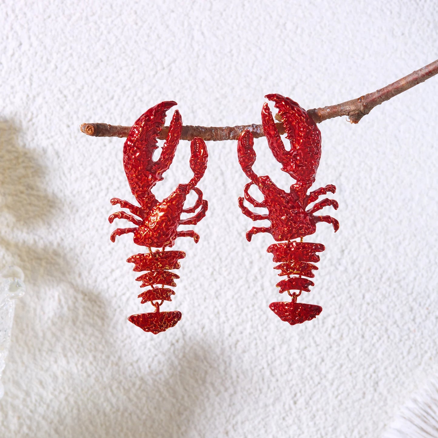 Personality Splicing Lobster Earrings for Women Metal Starfish Shell Animal Dangle Earrings Summer Beach Holiday Party Jewelry
