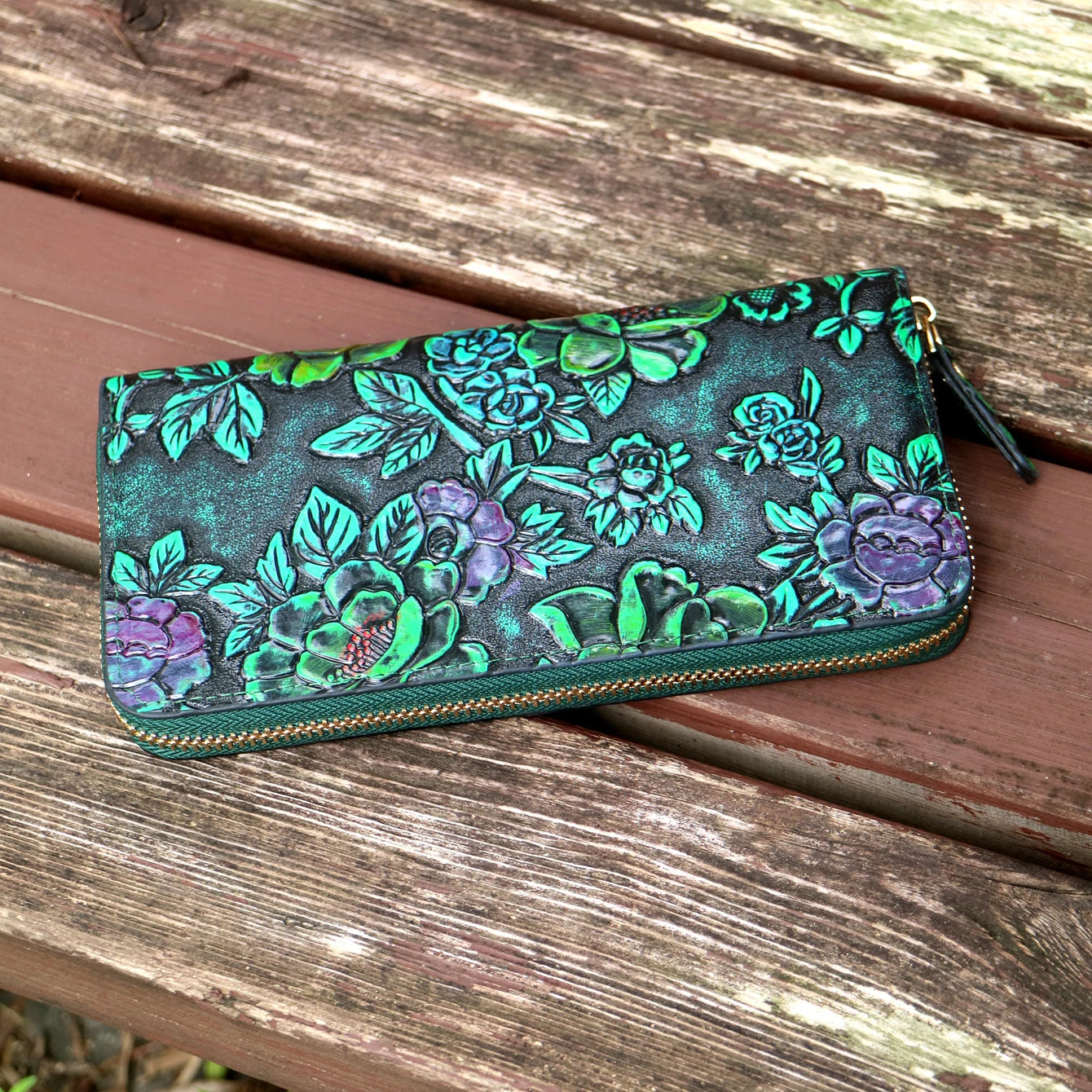 Wallet Women Large Capacity Card Holder Purse Floral Womens Leather Wallets Long Female Coin Purse Evening Clutch Bag
