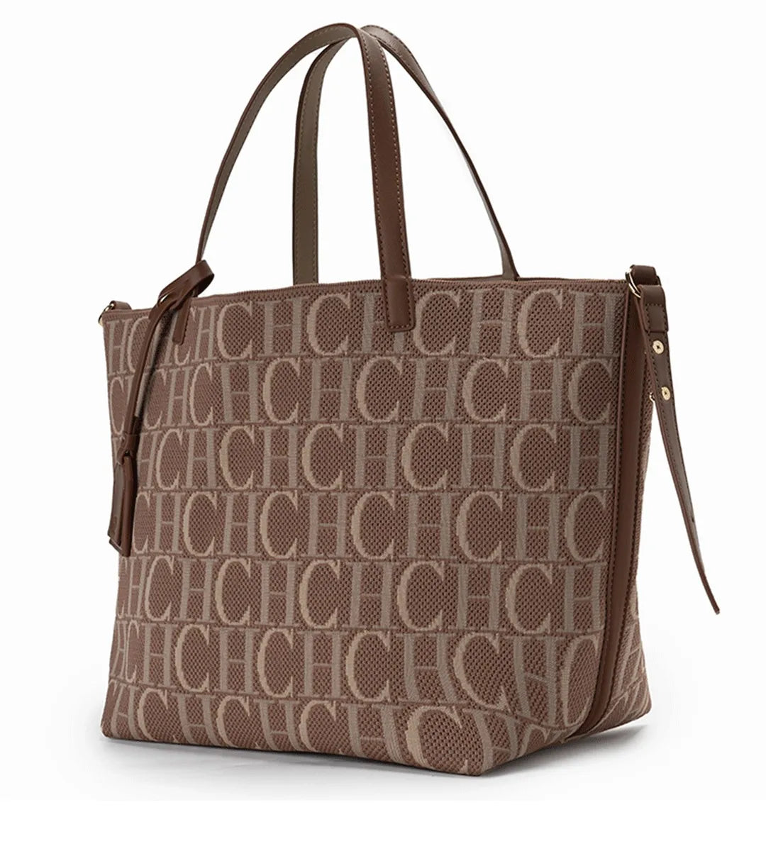 CH Popular Large Capacity Tote Bag Versatile Elegant Casual Shopping High Quality Ladies Bag Women's Brand Fashion Letter Print