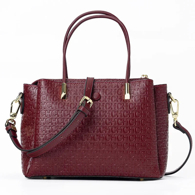 High Quality Metal Connection Brand Monogram Print Vintage Fashion Women's Tote Bag Large Capacity Commuter Versatile Tote Bag