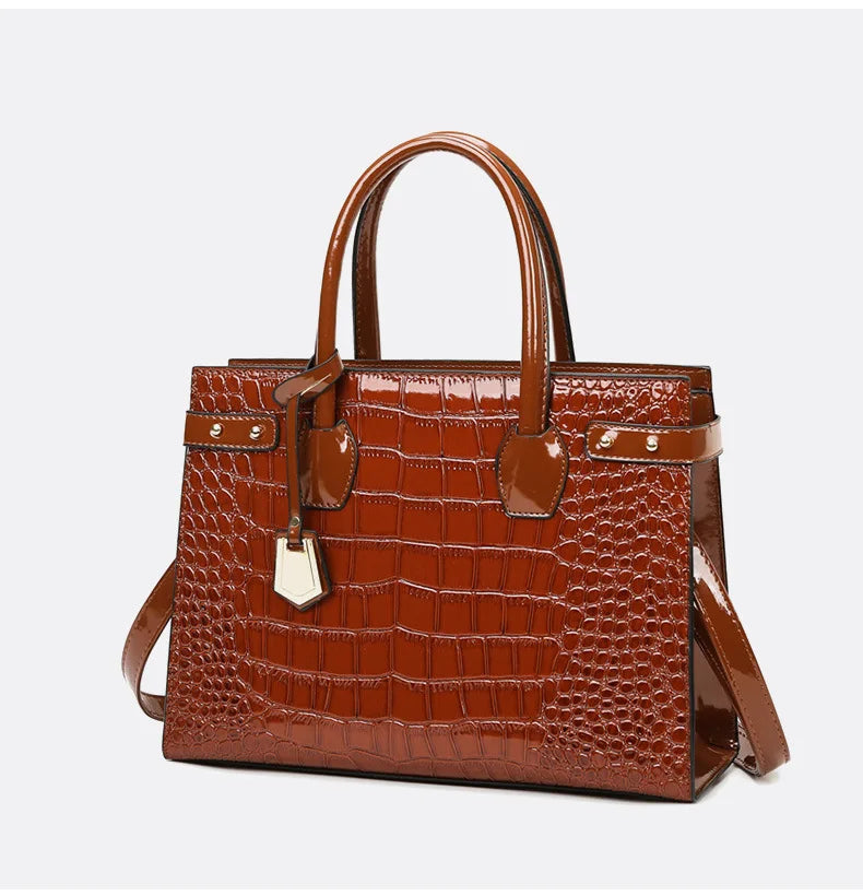 Retro Ladies Three-piece Set Mother-daughter Crossbody Bag Crocodile Pattern Texture Single-shoulder Hand-held Diagonal Bag