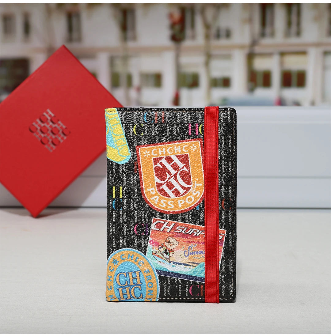 CH Passport Holder Stylish Patterned Design Passport Cover Multi Function Card Pocket Travel Document Organizer Travel Essential