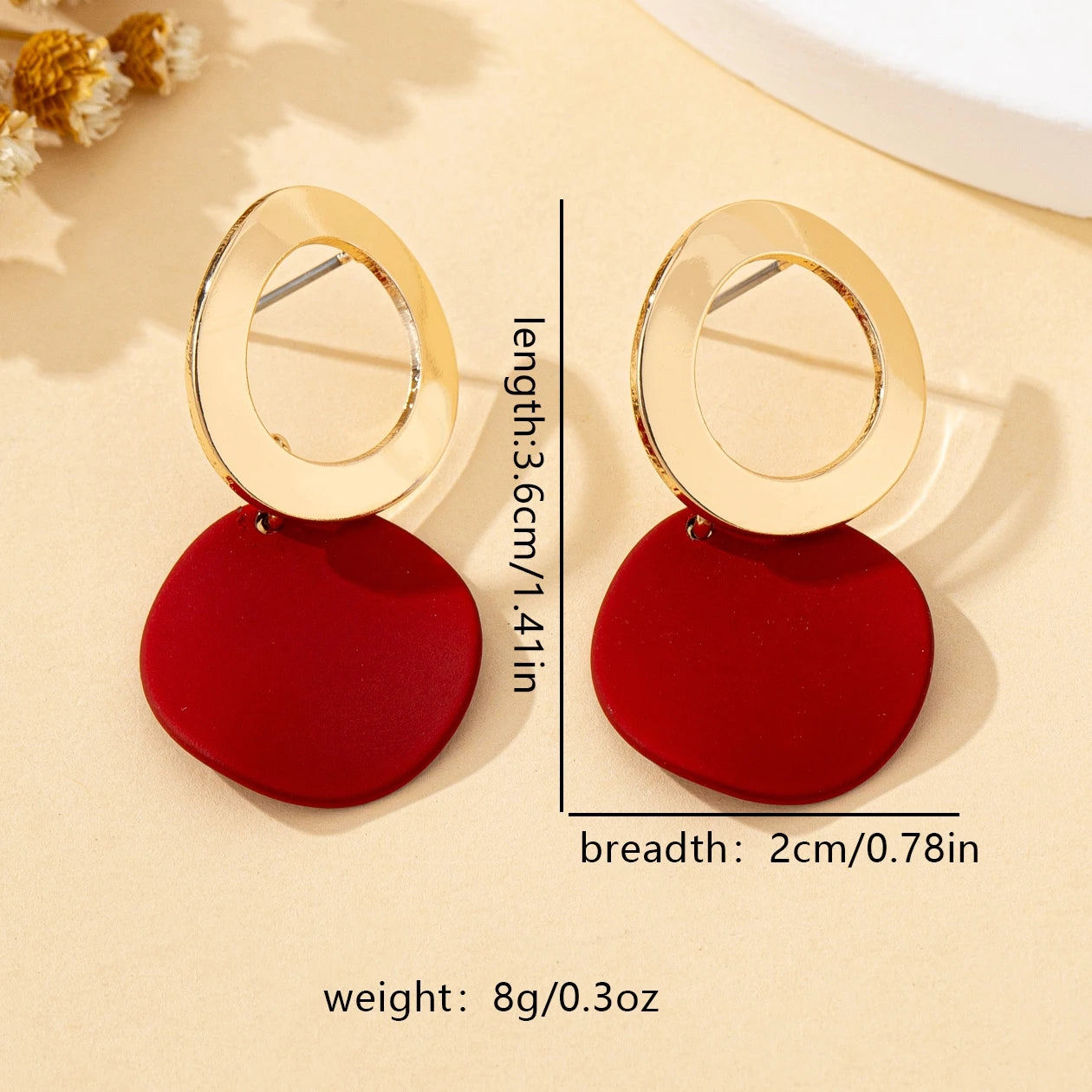 A Pair of Women's Earrings Wave Pattern Geometric Round Disc Stud Earrings Suitable for Daily and Vacation Wear