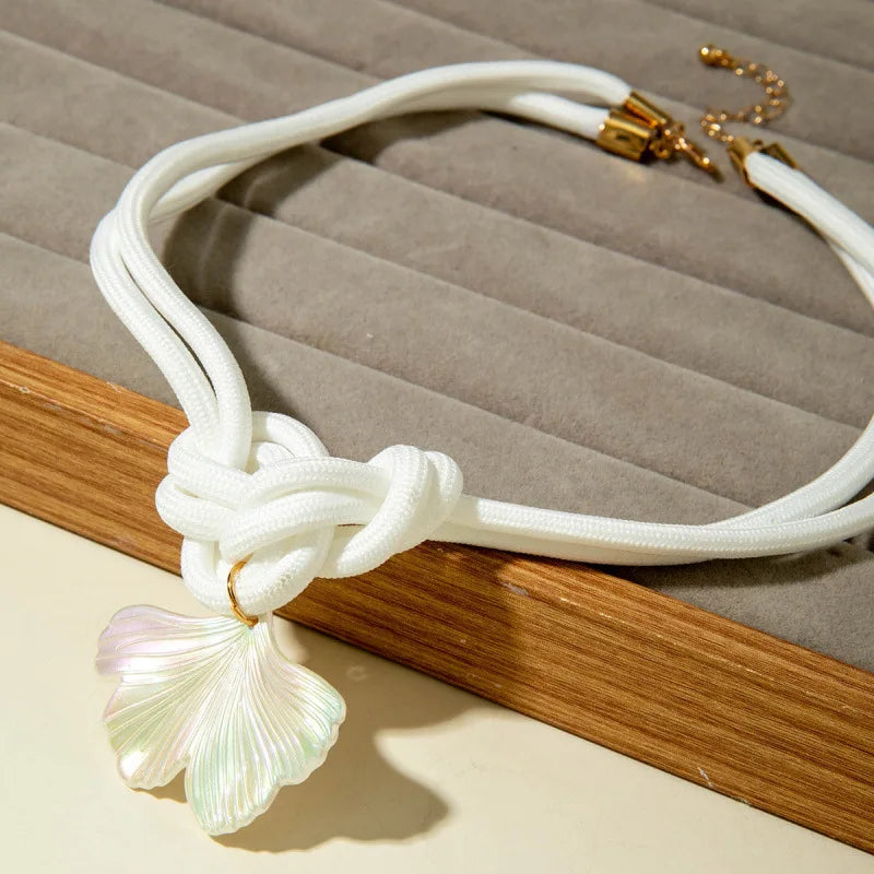Bohemian Fashion Rose Red Color Braided Rope Love Pendant Necklace, Women's Personalized Ethnic Style Festival Accessories