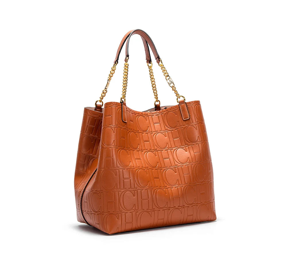 CH High Quality Solid Color Simple Style Women's Large Capacity Handbag Suitable Daily Commuting Fashionable Versatile