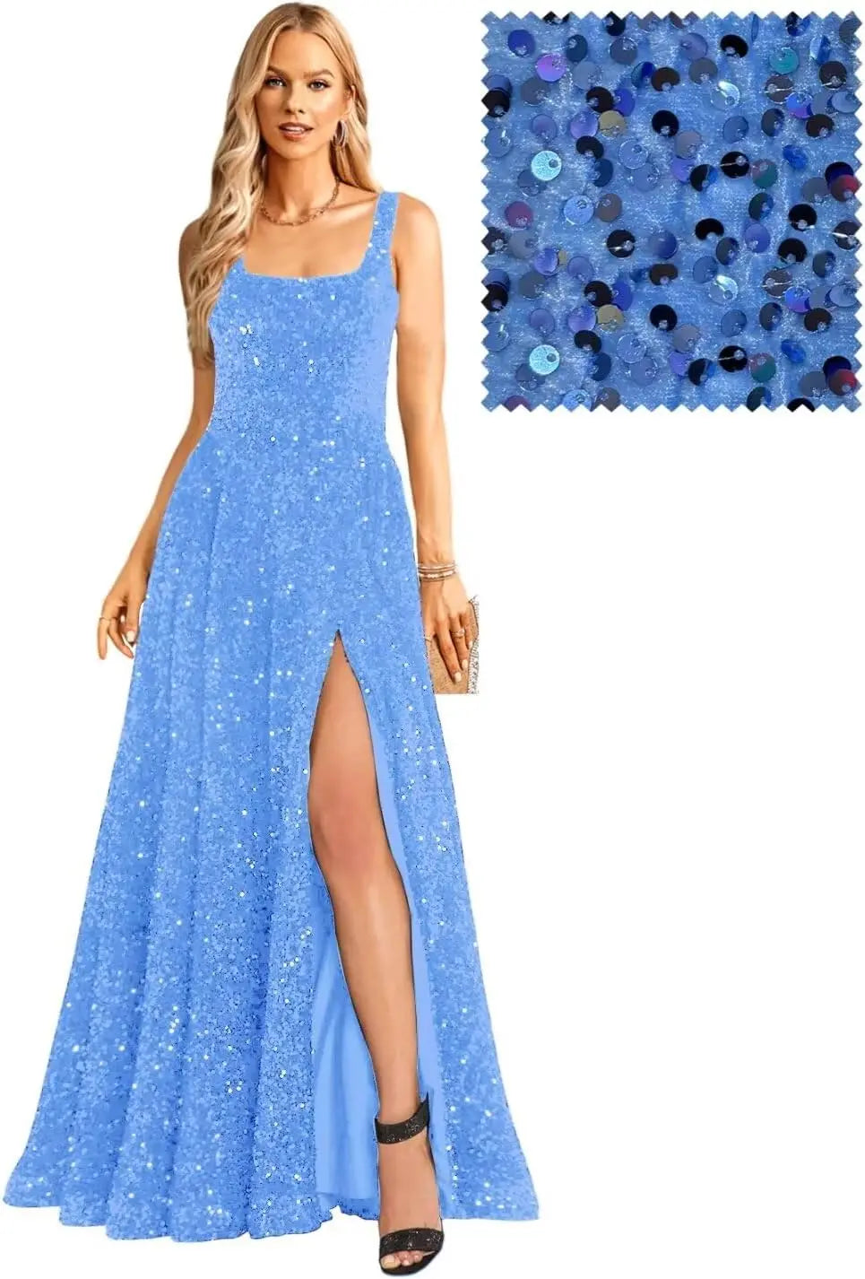 Elegant Women's Long A Line Prom Dresses with Pockets Formal Evening Ball Gowns with Sleeves Glitter Party Dress Elegant 2026