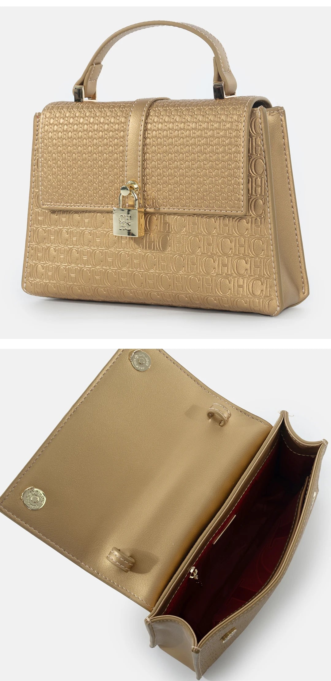 CHCH Luxury Brand Women's Tote Bag Delicate Compact Monogram Print Lock Design Versatile Simple Solid Color Women's Shoulder Bag