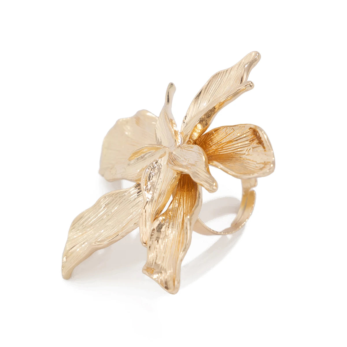 Salircon Vintage Exquisite Big Flower Butterfly Ring for Women Irregular Geometric Metal Finger Ring Female Jewelry Gift