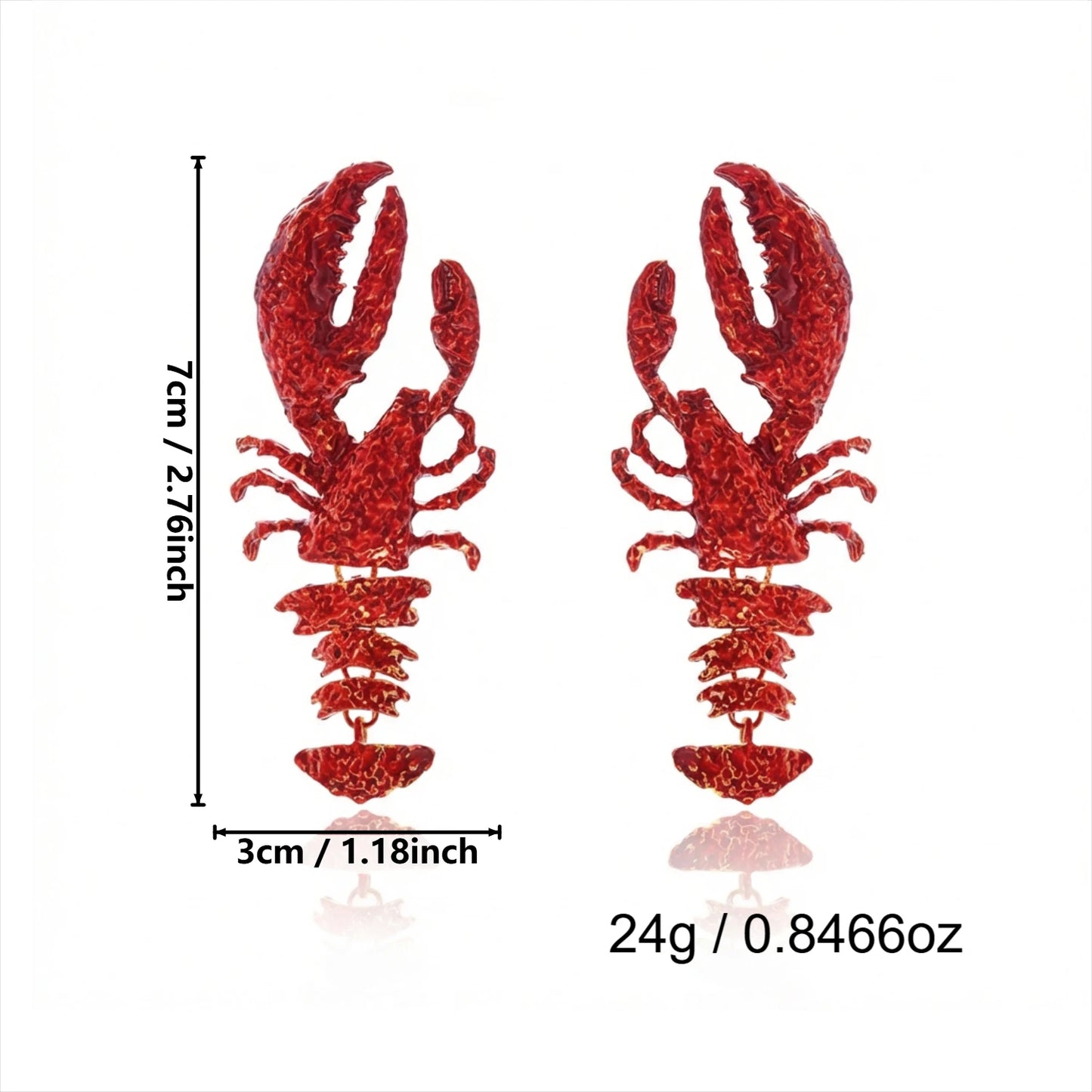 Personality Splicing Lobster Earrings for Women Metal Starfish Shell Animal Dangle Earrings Summer Beach Holiday Party Jewelry