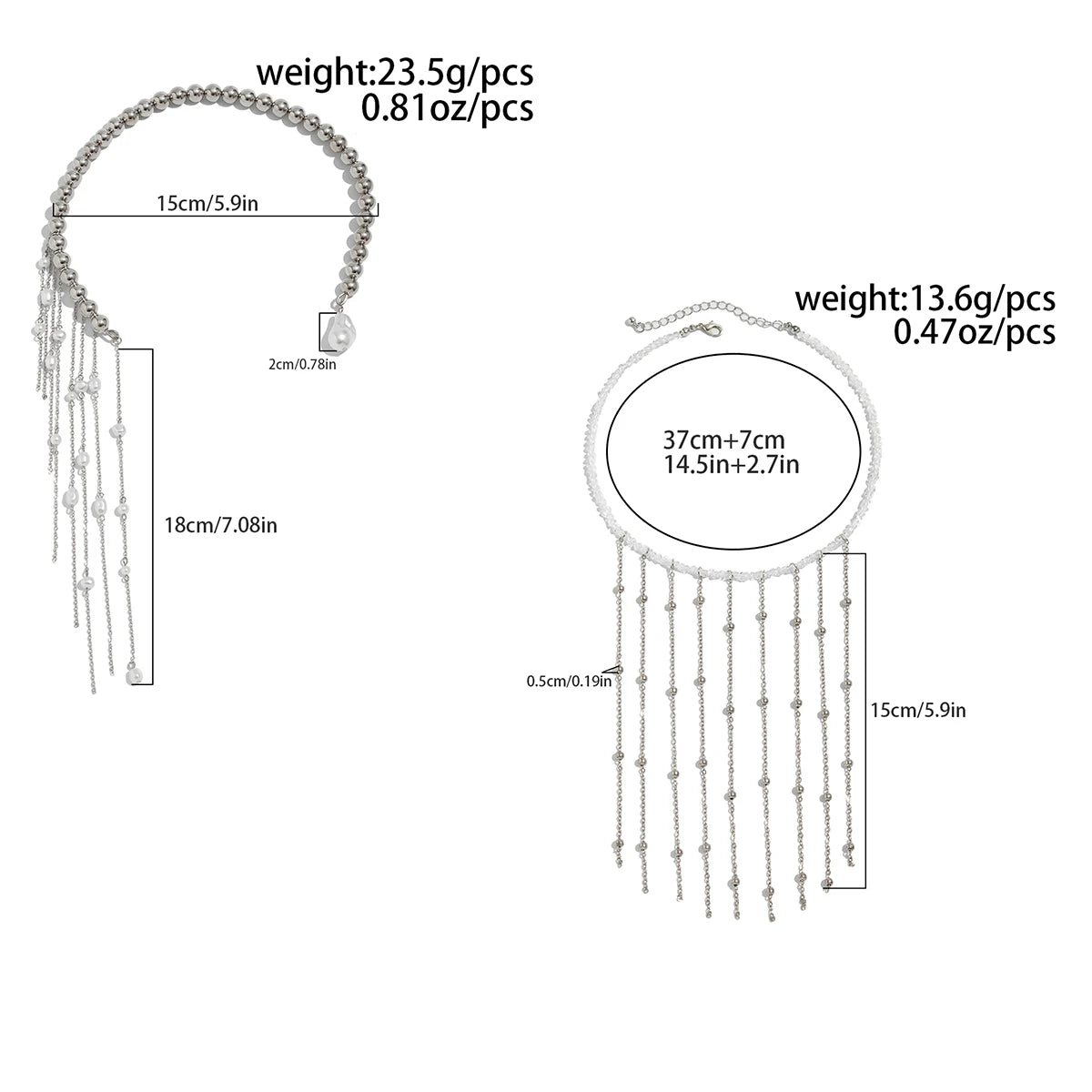 Salircon Exquisite Imitation Pearl Tassels Open Choker Necklace Women Fashion Long Tassel CCB Beads Clavicle Chain Jewelry 2025