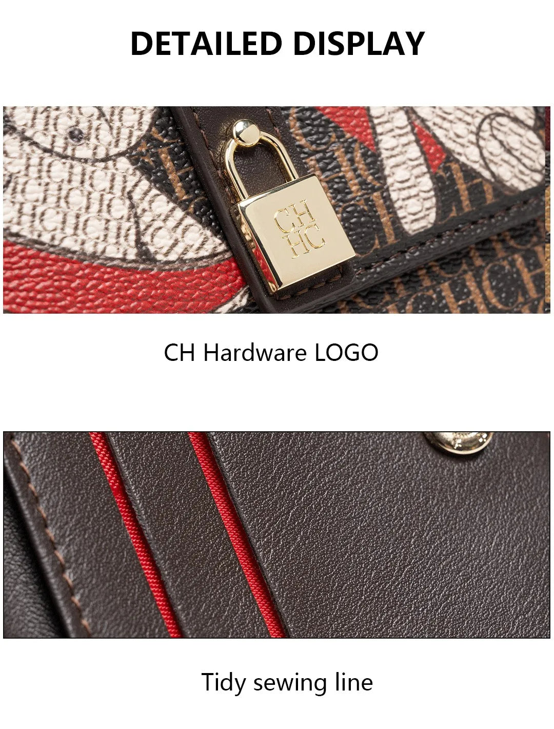 CH Fashion Versatile Letter Print Design Wallet Premium Feeling Wallet High Quality Standard Wallet Ladies Temperament Style