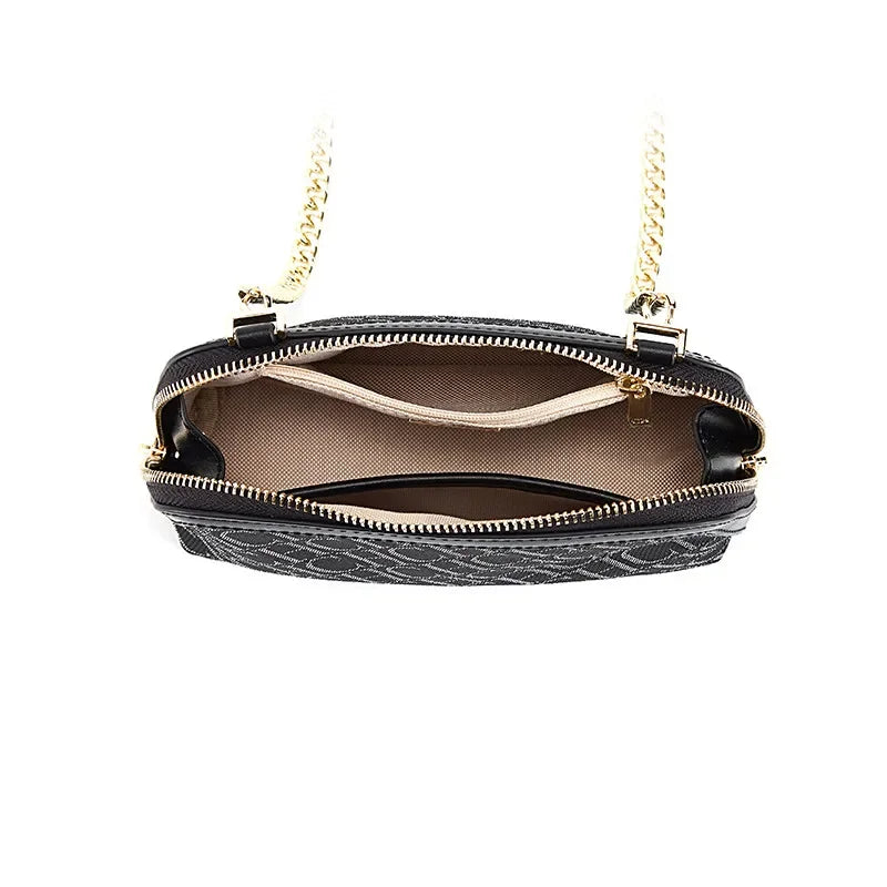 New Letter Printed Shoulder Bag Light Luxury Brand Chain Suede Leather Bag Chain Shoulder Bag Fashion Retro Crossbody Designer