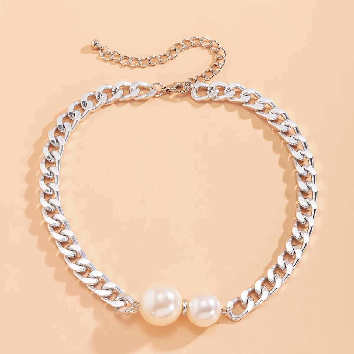Vintage Punk Cuban Chains Necklaces Women Gothic Imitation-Pearl Pendant Necklace Girl Chokers Fashion Accessories Jewellery
