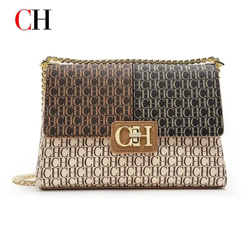 Fashion Color-Block Solid Color Design Women's Handbag Commuter Flap Light Luxury Brand Versatile 2025 New Women's Chain Bag