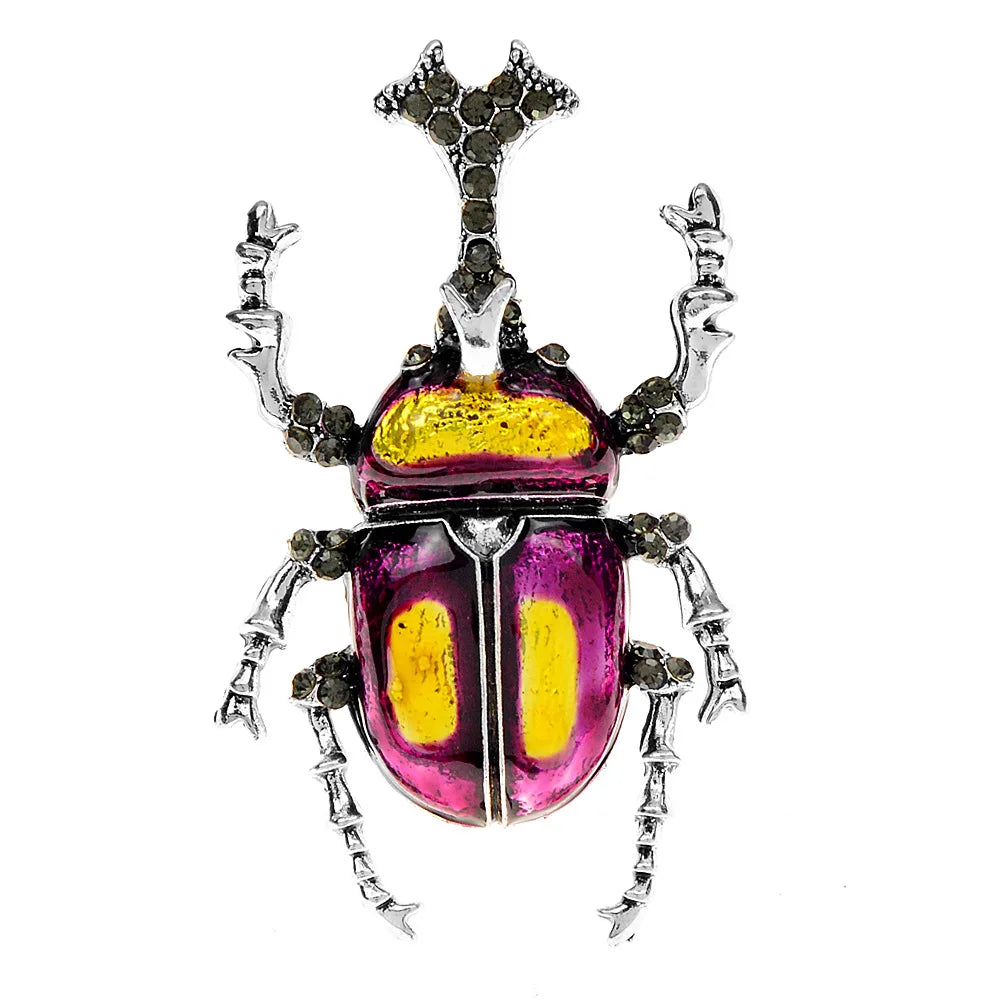 SKEDS New Arrival 2023 Women Men Exquisite Enamel Beetle Pins Brooches Fashion Unisex Suit Clothing Insect Badges Brooch Pin