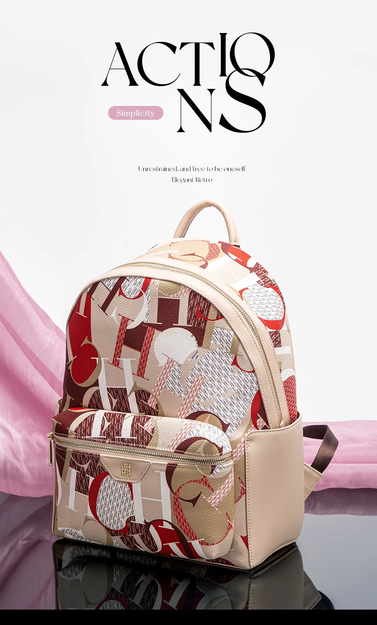 CH Unique Printed Design Women's Backpack Rugged Backpack Fashion Women's Backpack New 2025 Large Capacity Printed Travel Bag