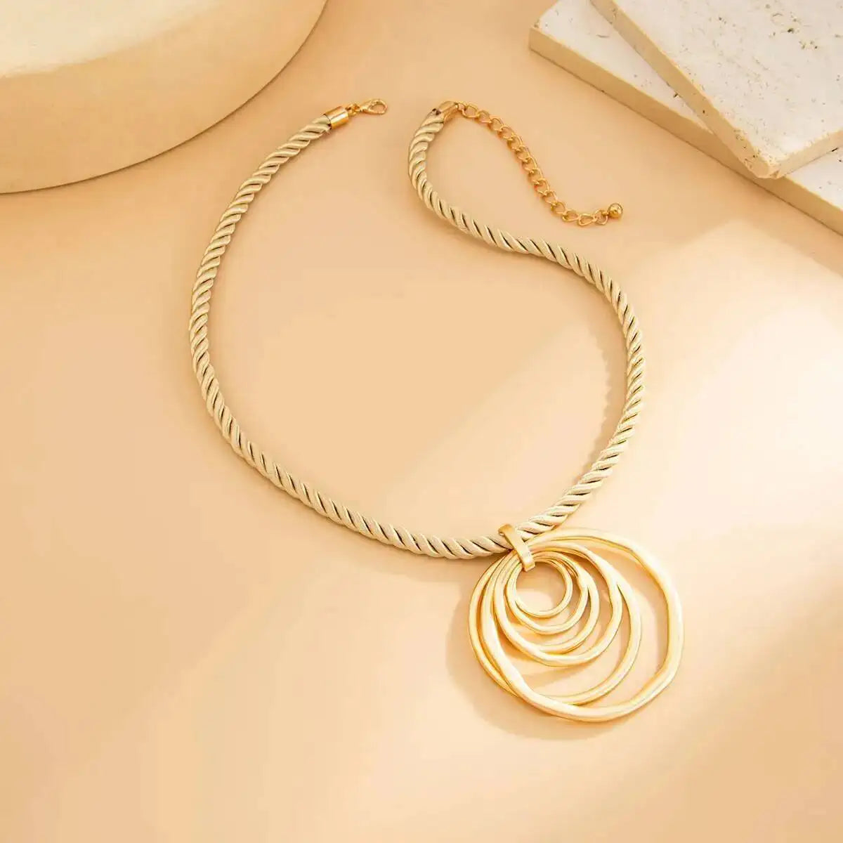 KunJoe Hip Hop Hollow-out Geometric Square Pendant Necklace Women 2026 Fashion Adjustable Rope Chain Necklace Party Jewelry Gift