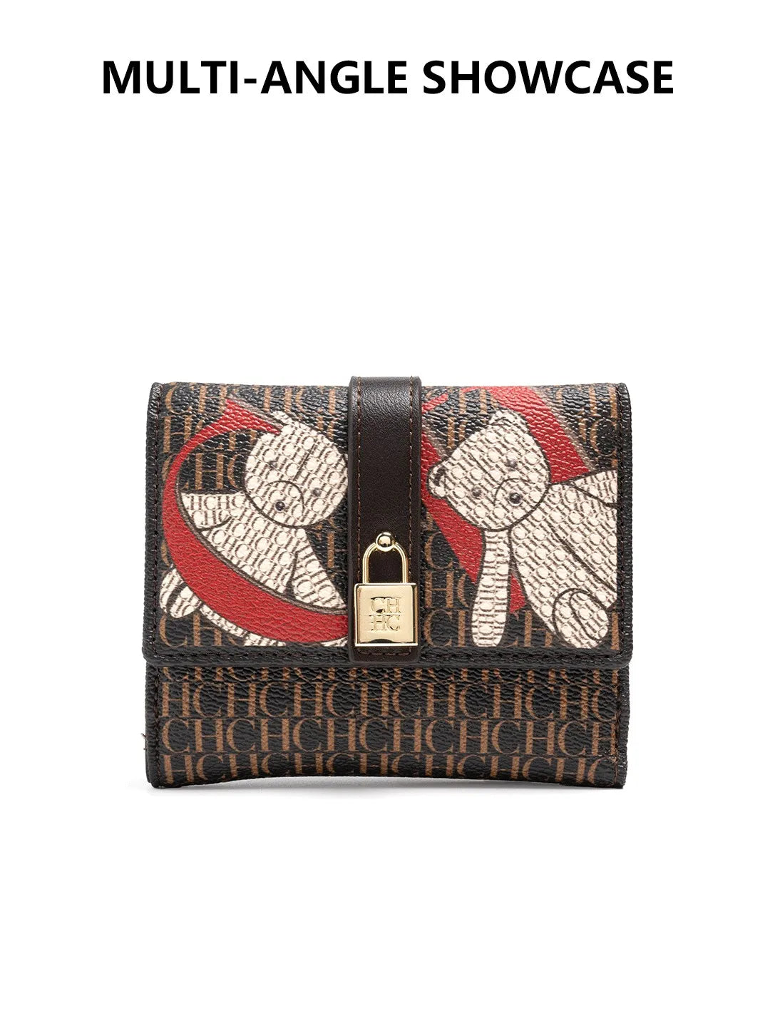 CH Fashion Versatile Letter Print Design Wallet Premium Feeling Wallet High Quality Standard Wallet Ladies Temperament Style Car
